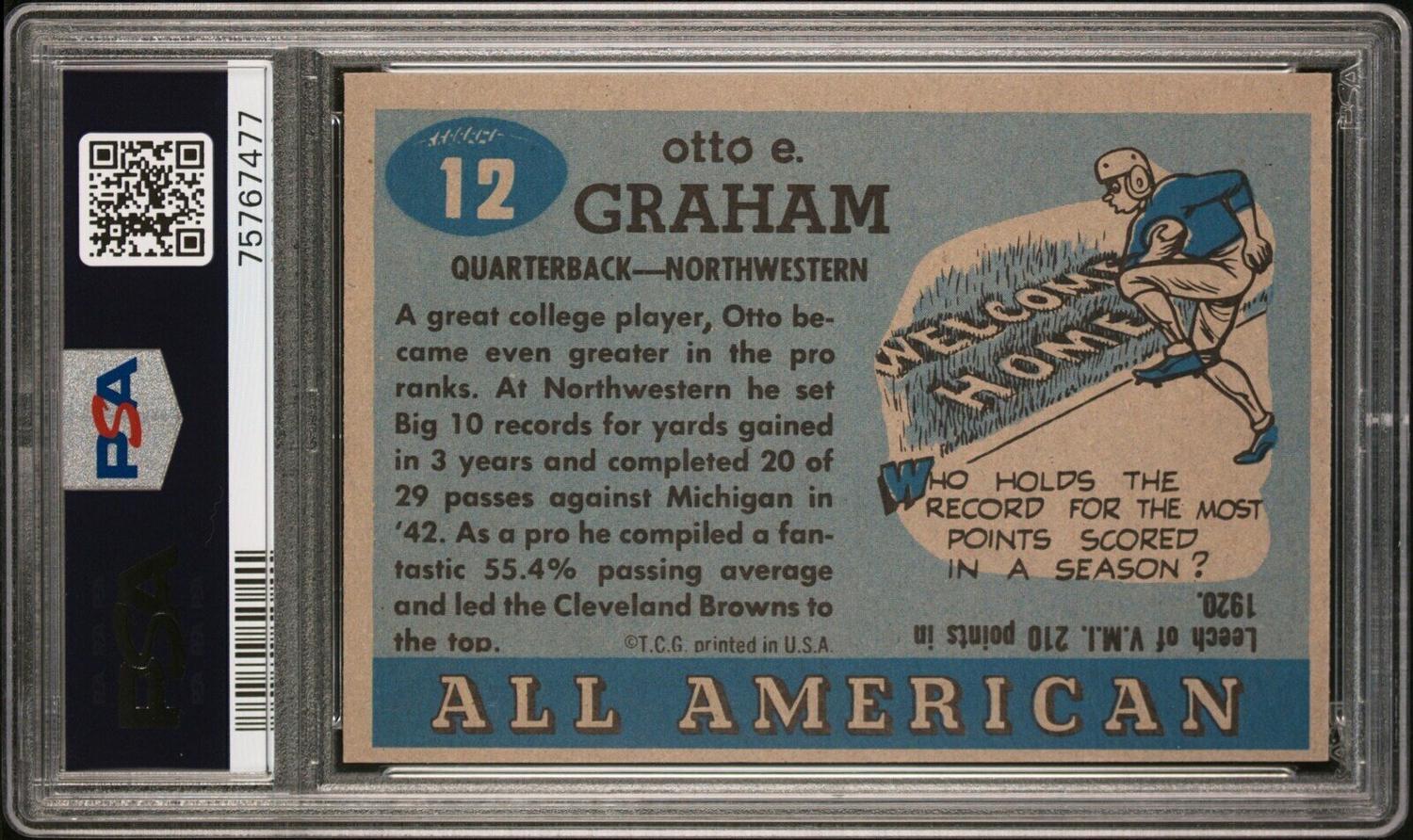 A Group 1955 Topps All American PSA Graded Football Cards,
