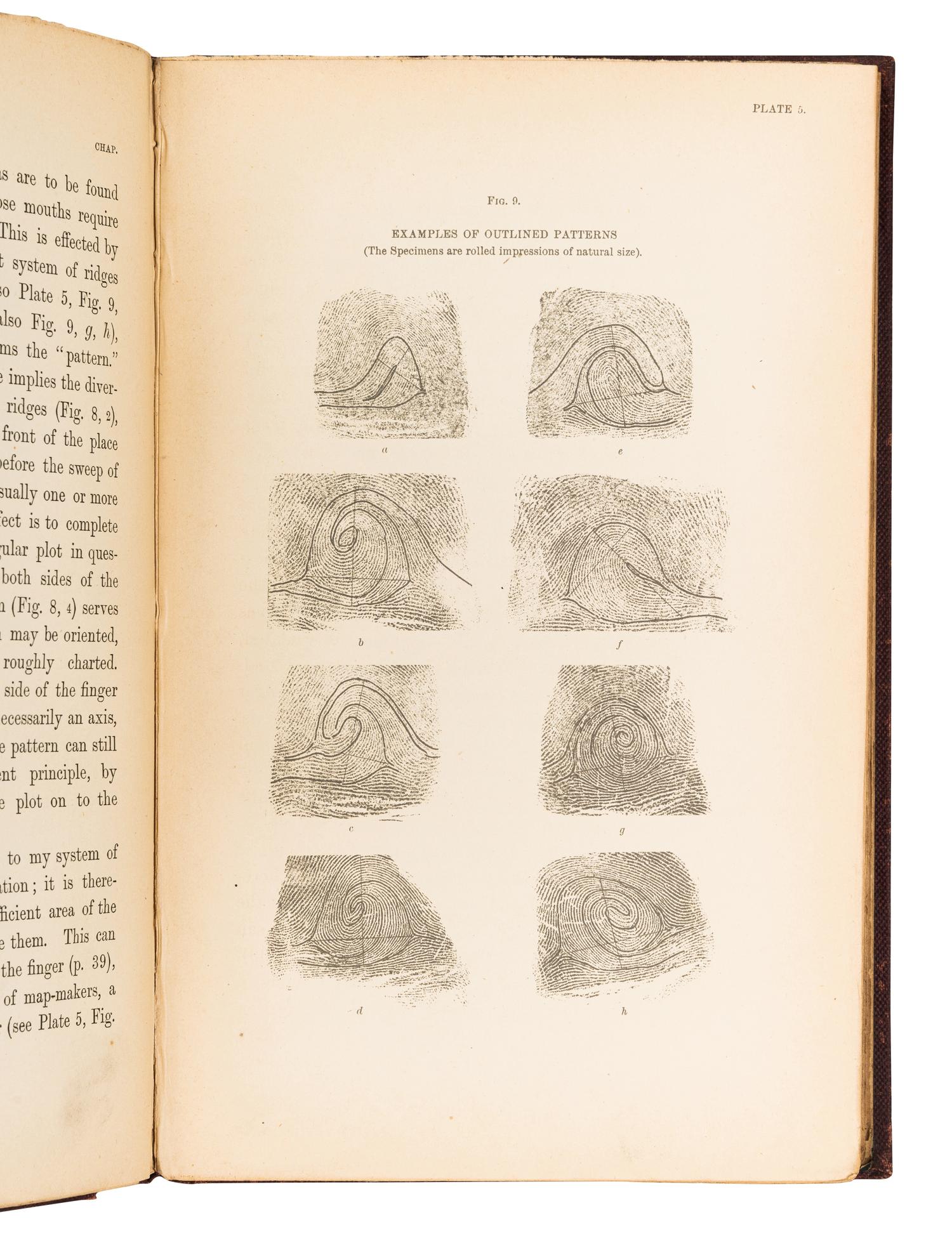 GALTON, Francis, Sir (1822-1911). Finger Prints. London and New York: Macmillan and Co., 1892.