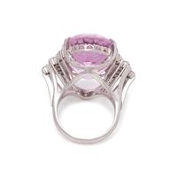 KUNZITE AND DIAMOND RING