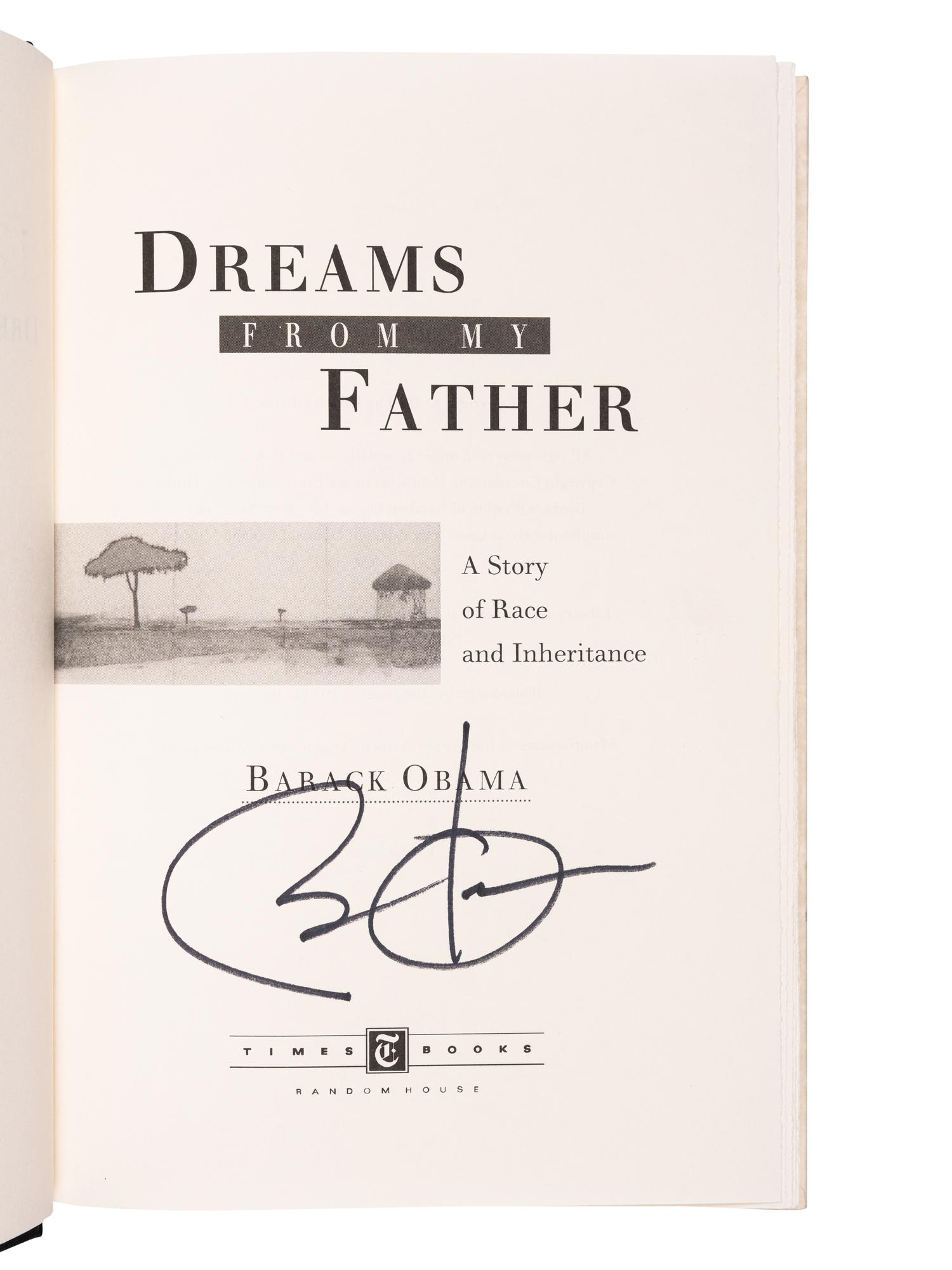 OBAMA, Barack Hussein (b. 1961). Dreams from my Father. New York: Times Books, 1995.