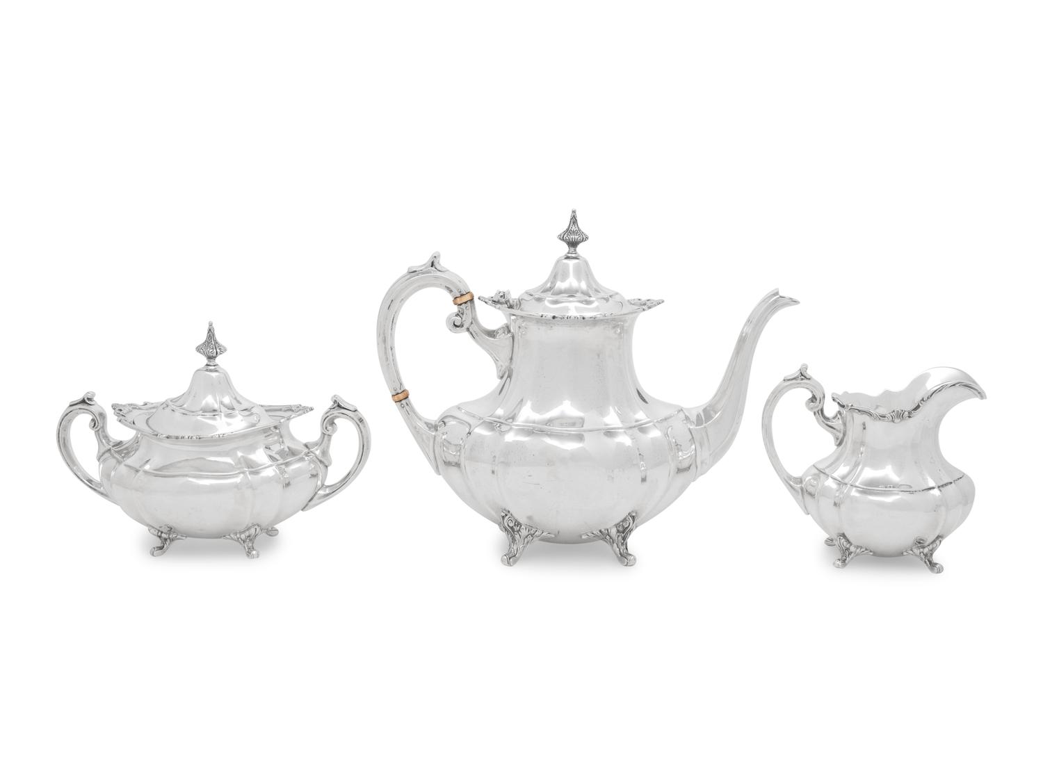 An American Silver Three-Piece Coffee Service