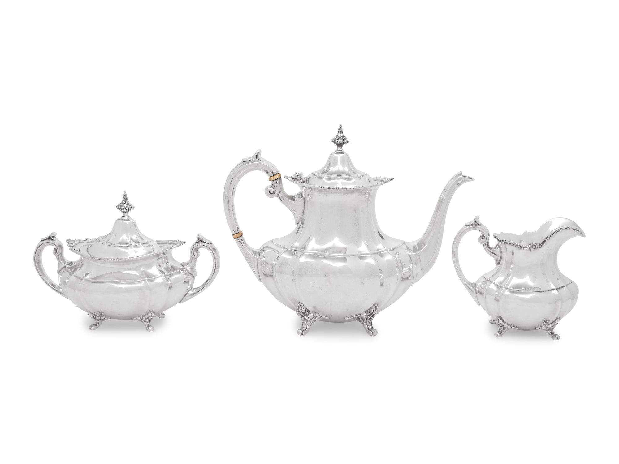 An American Silver Three-Piece Coffee Service