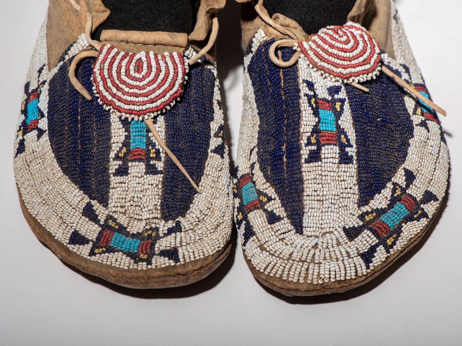 Cheyenne Beaded Hide Moccasins