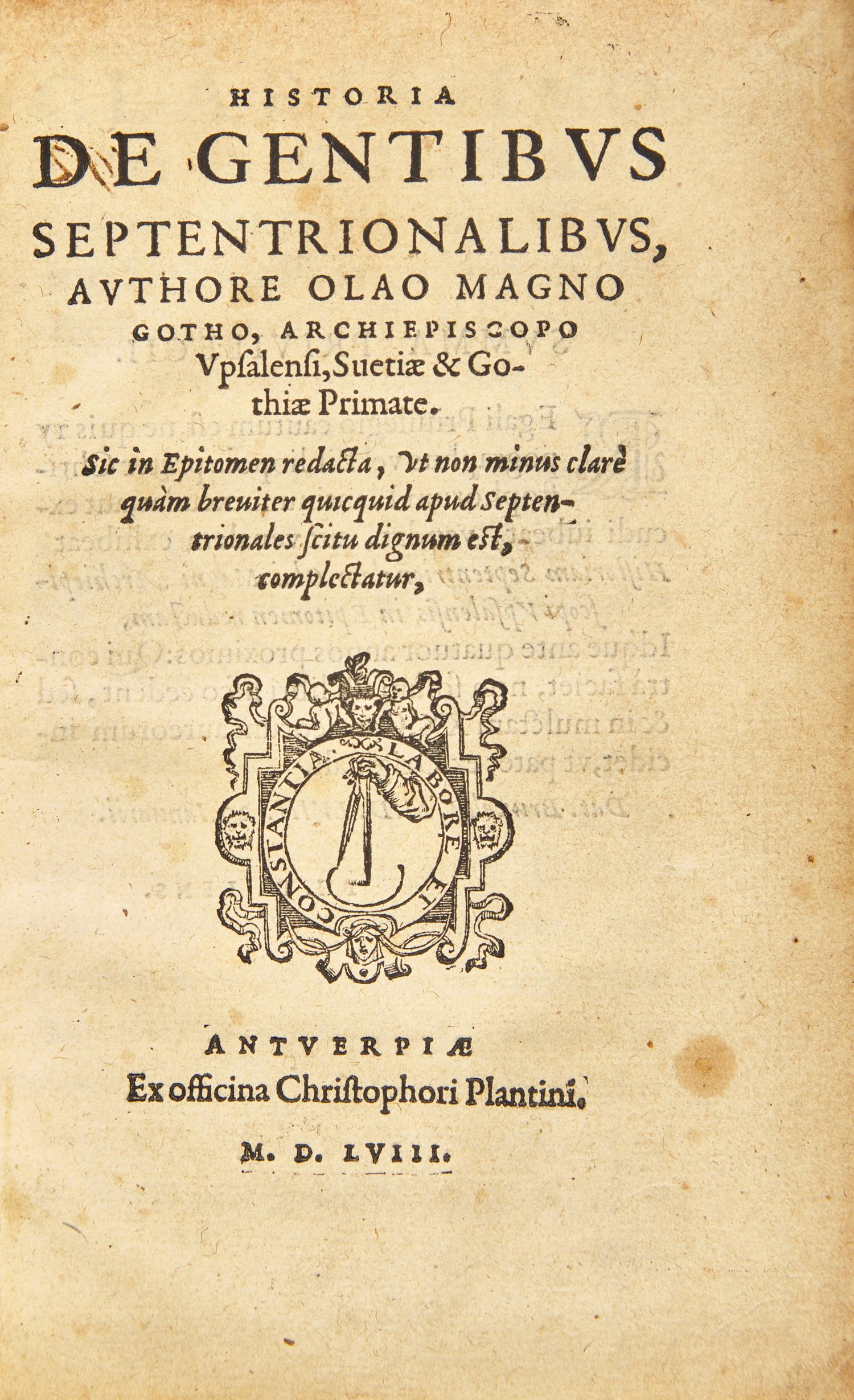 [Early Printing] Magnus, Olaus. Historia de Gentibus Septentrionalibus...