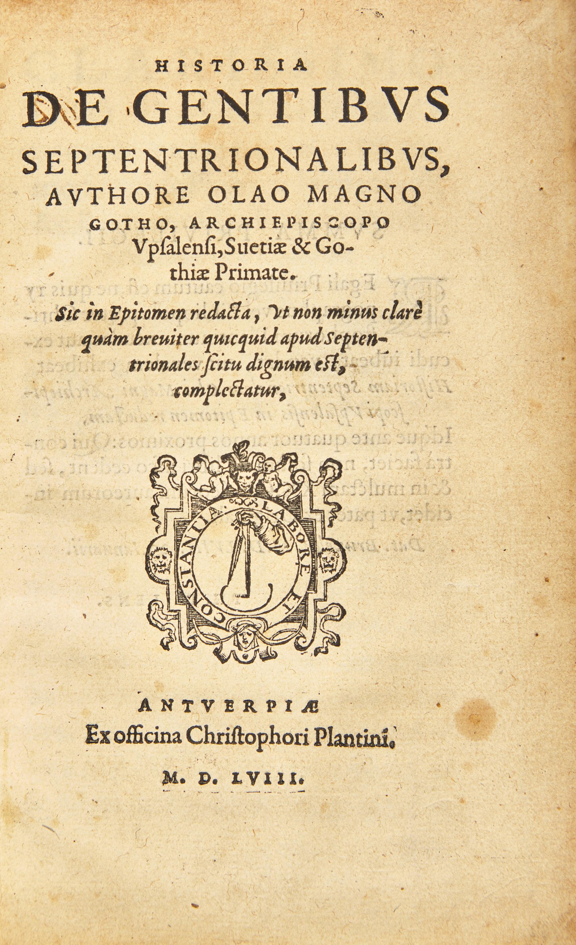 [Early Printing] Magnus, Olaus. Historia de Gentibus Septentrionalibus...