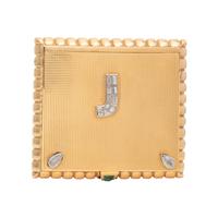 YELLOW GOLD, DIAMOND AND EMERALD COMPACT