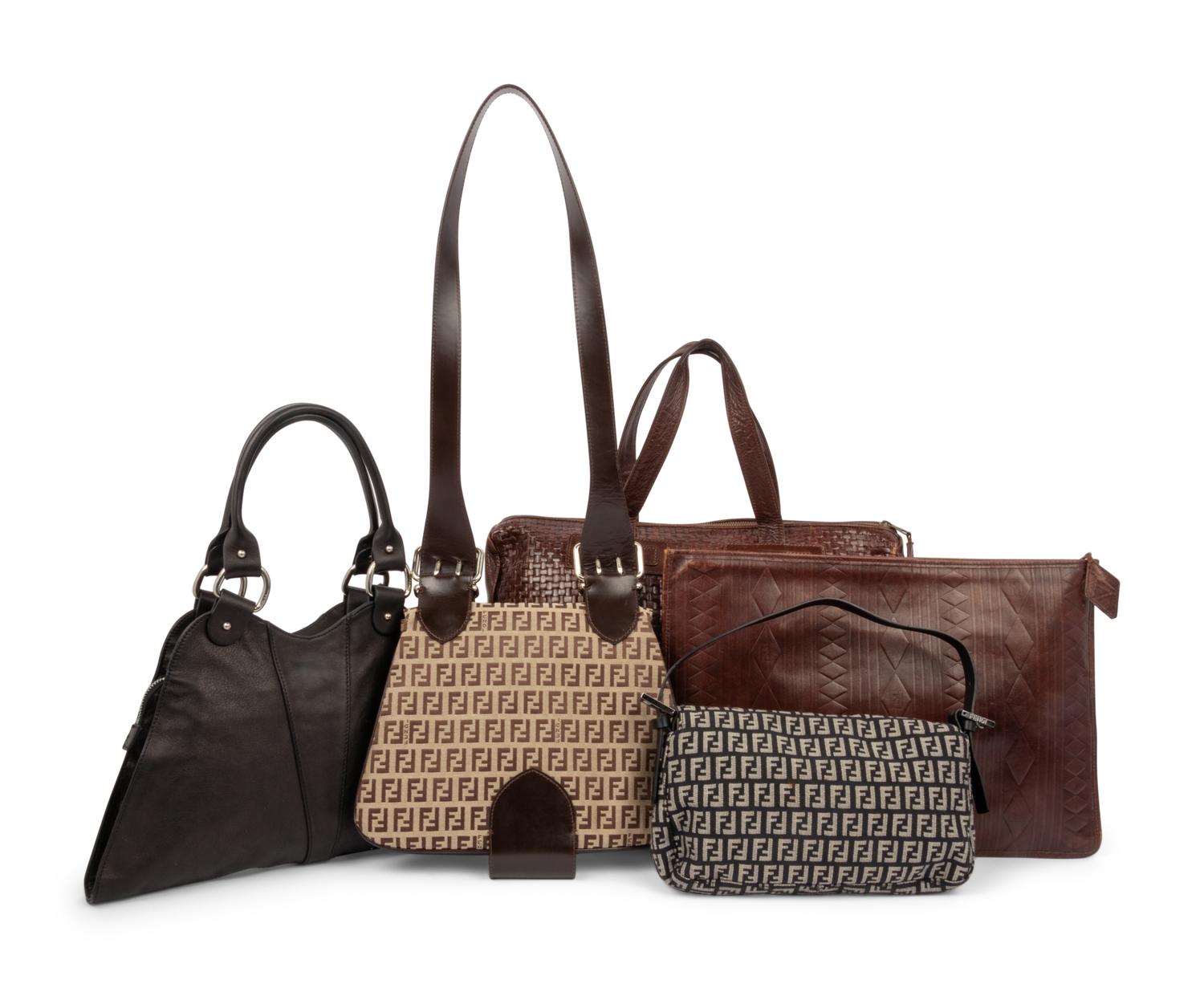 Collection of Five Fendi Handbags, 1970-2000s