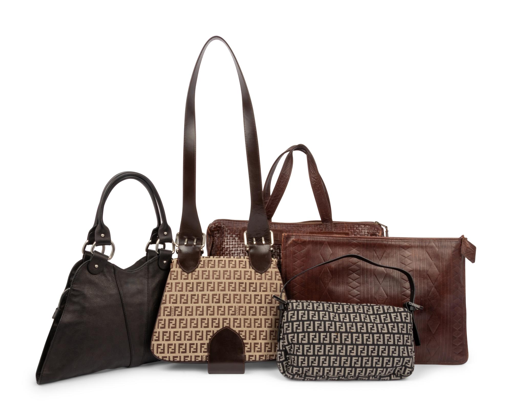 Collection of Five Fendi Handbags, 1970-2000s