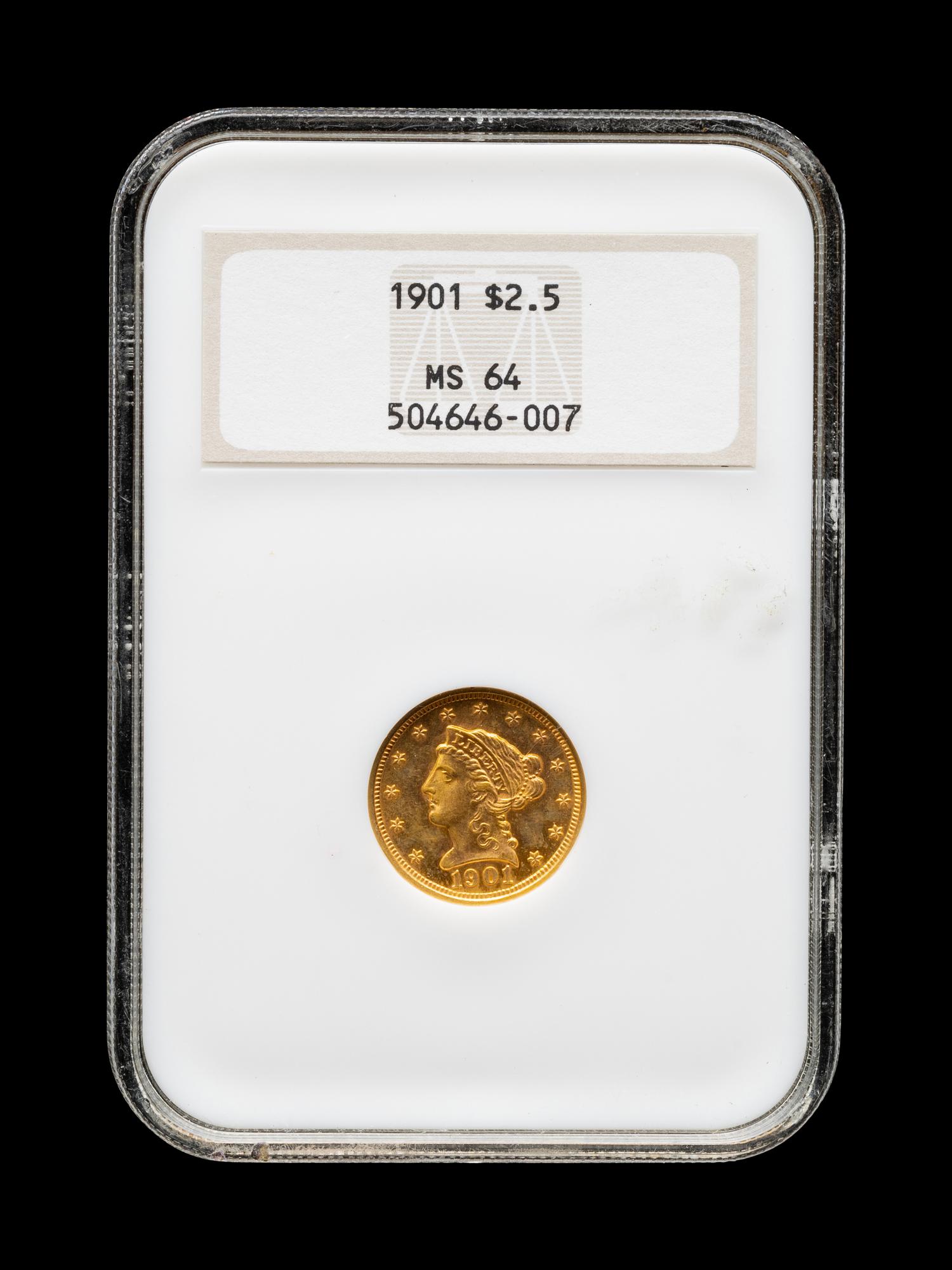 A 1901 Liberty Head $2.50 Gold Coin (NGC MS64)