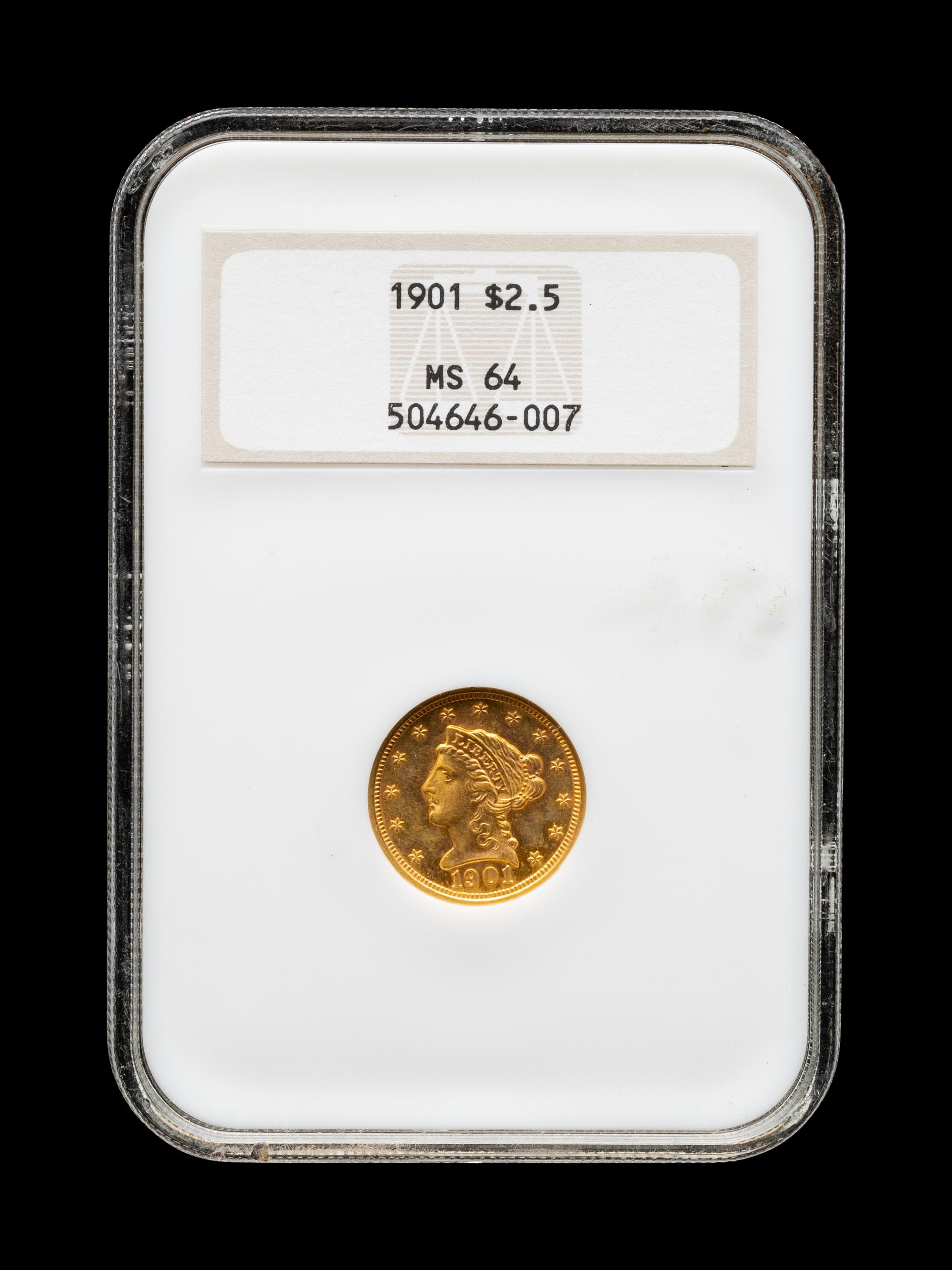 A 1901 Liberty Head $2.50 Gold Coin (NGC MS64)