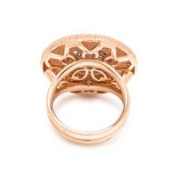ROSE GOLD, DIAMOND AND COLORED DIAMOND RING