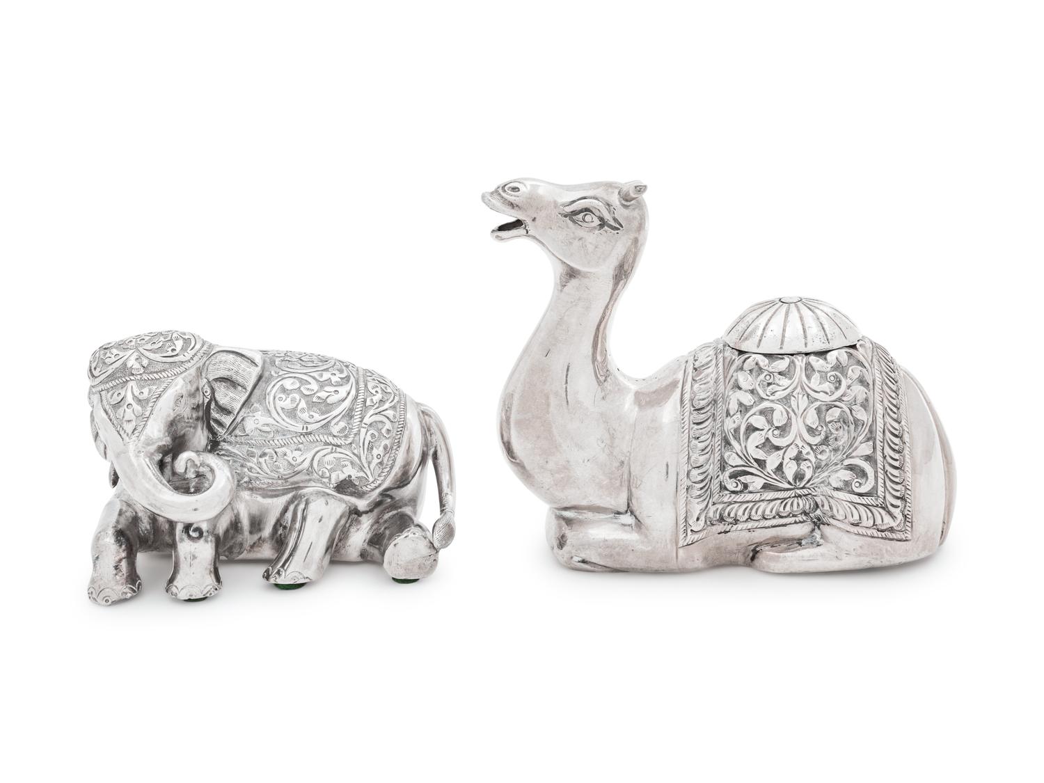 Two Southeast Asian Silver Zoomorphic Table Articles