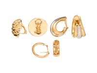 COLLECTION OF YELLOW GOLD EARCLIPS