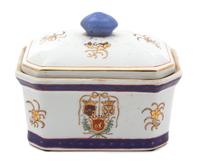 A Continental Polychrome and Gilt Decorated Porcelain Covered Box