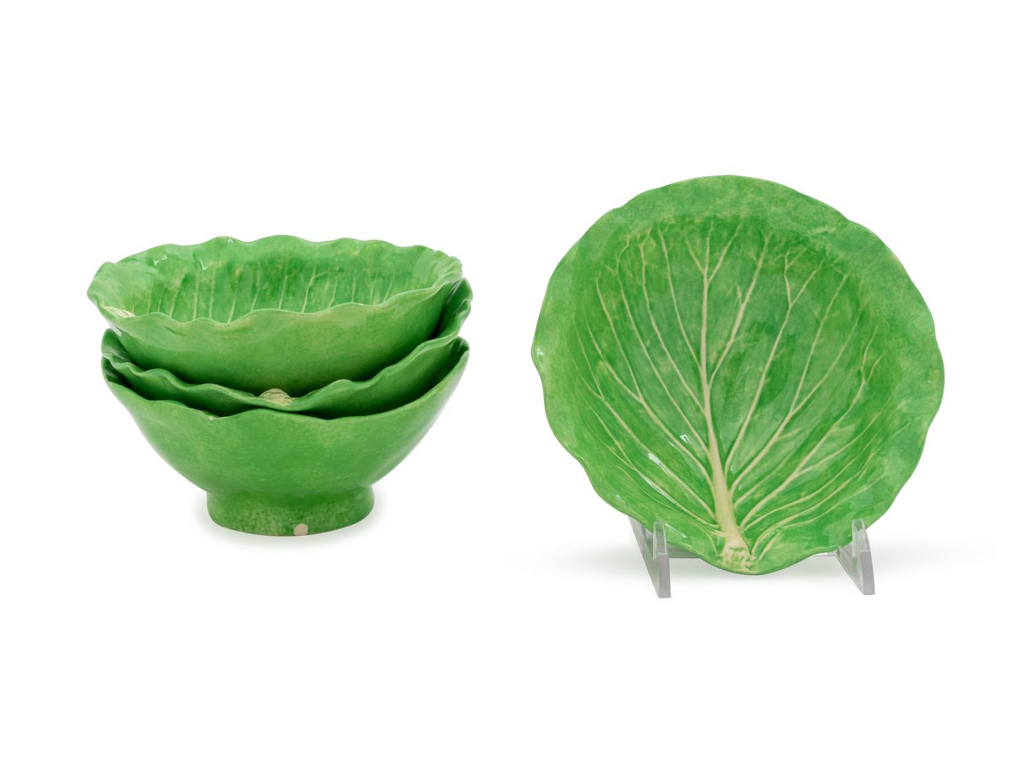 Four Dodie Thayer Lettuceware Soup Bowls