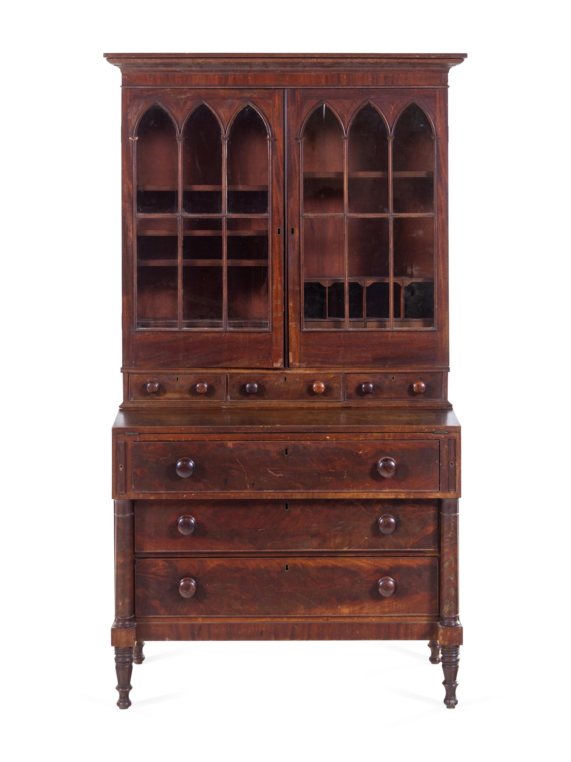 A Classical Mahogany Secretary Bookcase