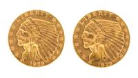 United States of America (1929), A Pair of $2.50 Gold Indian Heads — A Pair of $2.50 Gold Coins