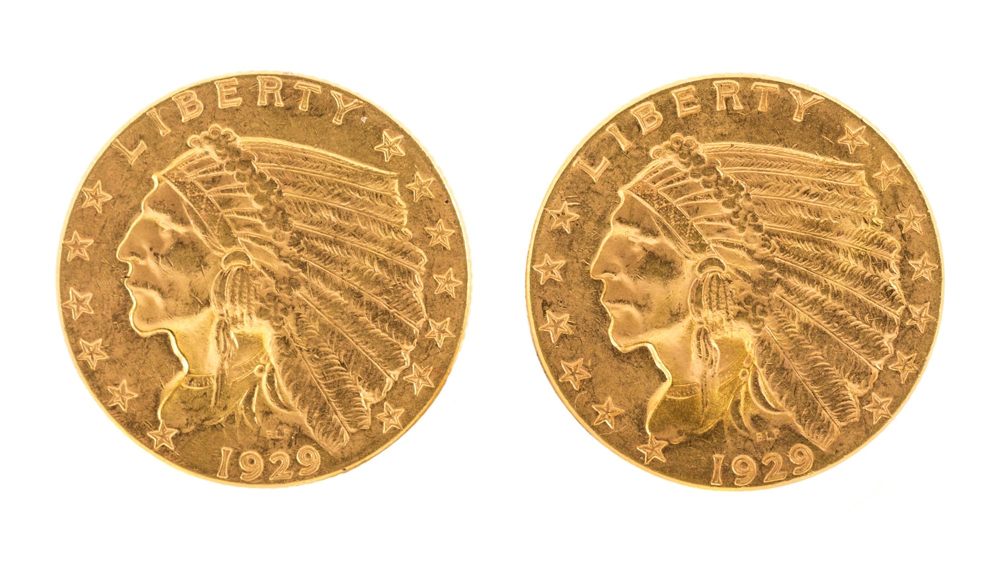 United States of America (1929), A Pair of $2.50 Gold Indian Heads — A Pair of $2.50 Gold Coins
