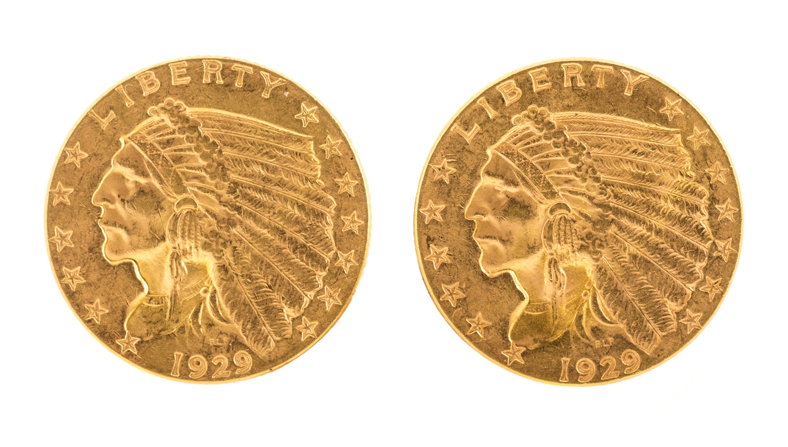 United States of America (1929), A Pair of $2.50 Gold Indian Heads — A Pair of $2.50 Gold Coins