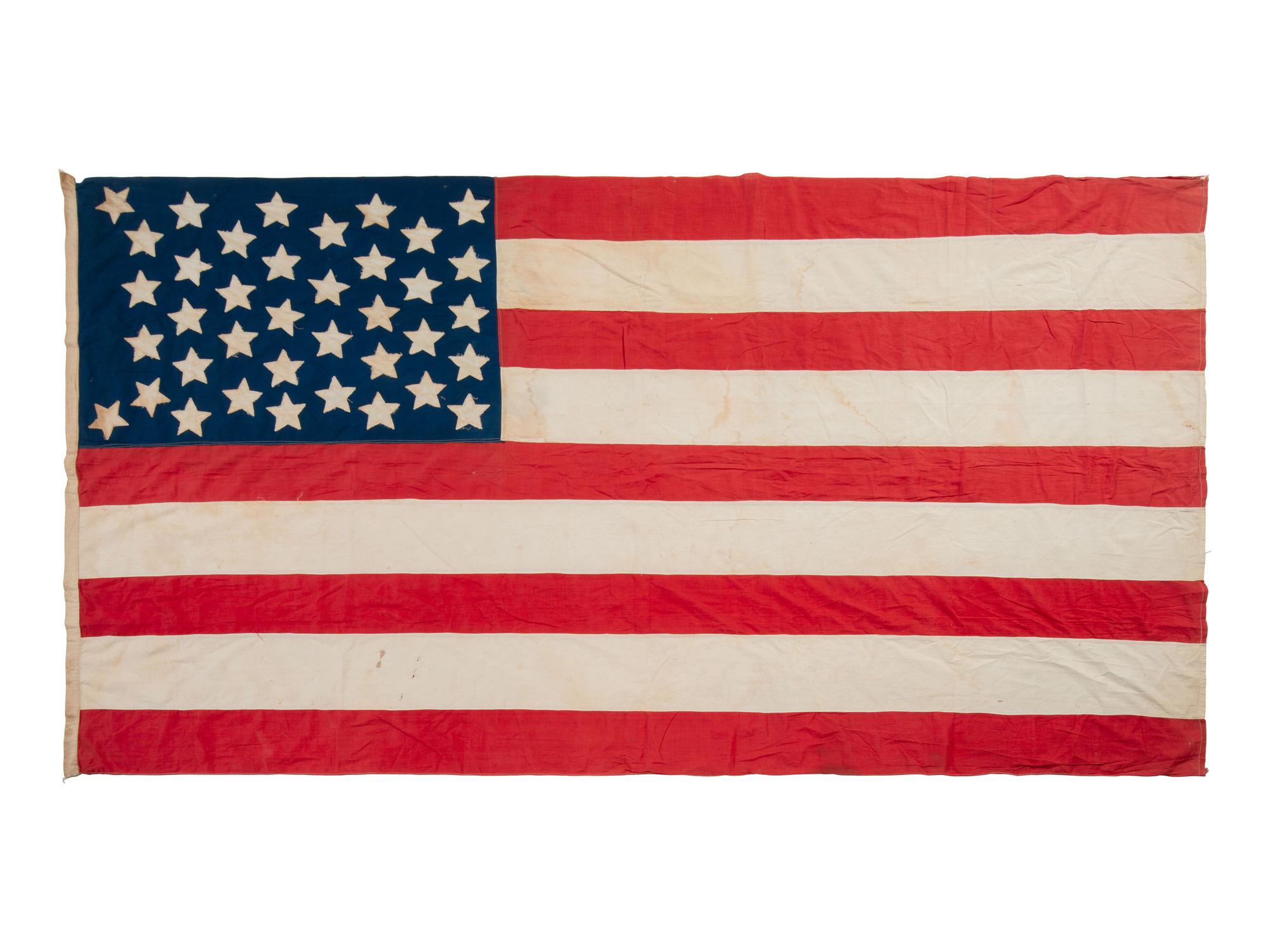[FLAGS]. 38-star American flag. Ca 1876-1889.