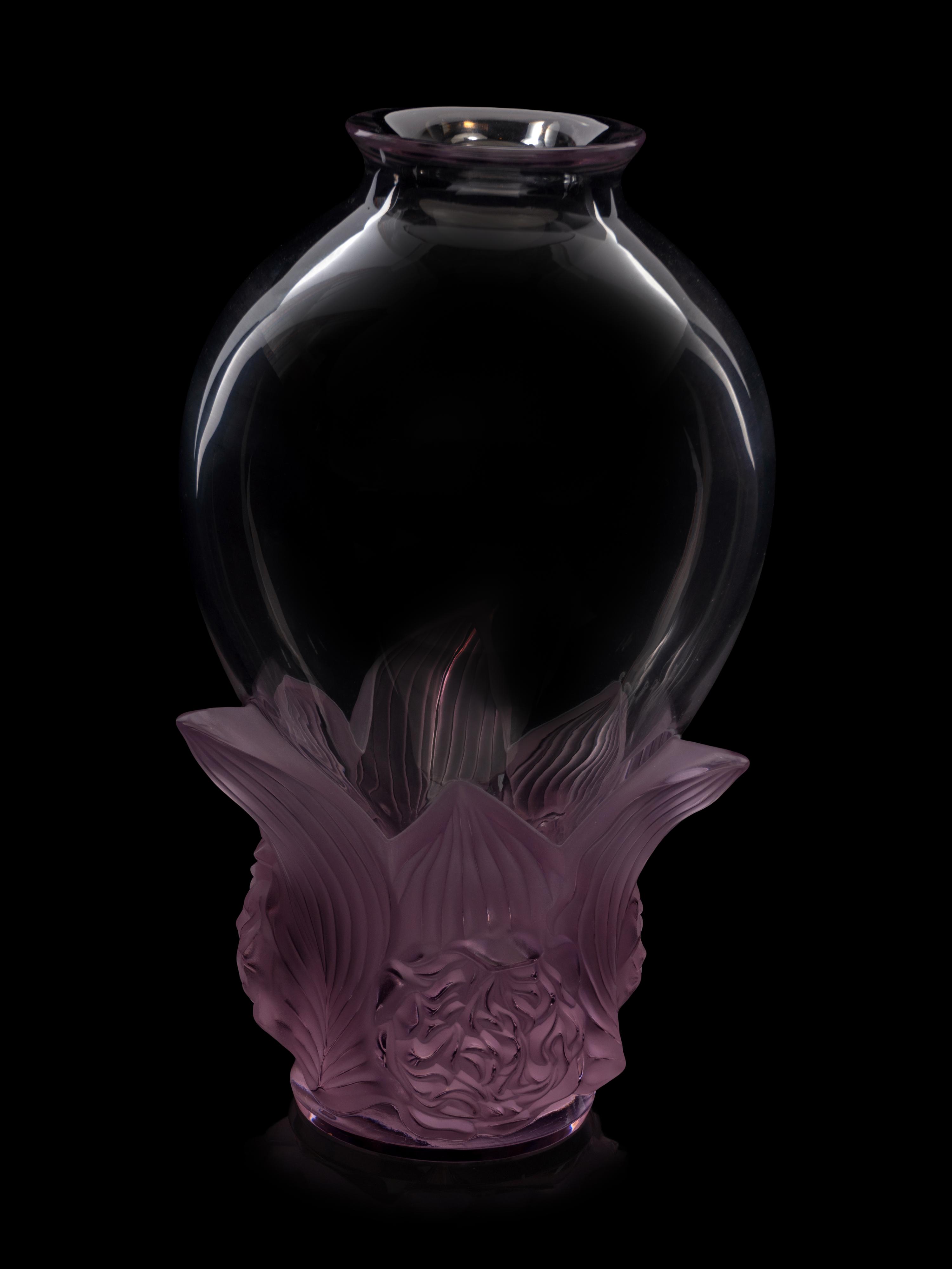 A Lalique Pivoines Vase