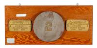 Two Painted Metal American Locomotive Company: Cooke Works Locomotive Badges for the St. Joseph Lead Company.