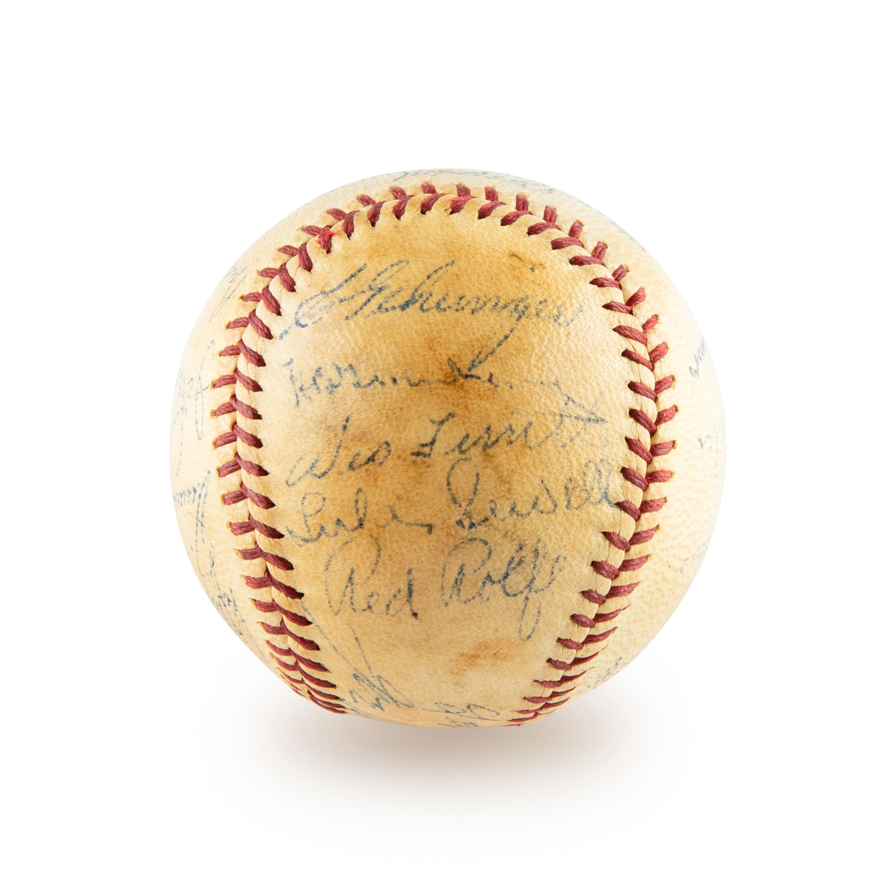 A 1937 American League All Star Team Signed Autograph Baseball Including Lou Gehrig, Hank Greenberg and Jimmie Foxx (Beckett Authentication Services)