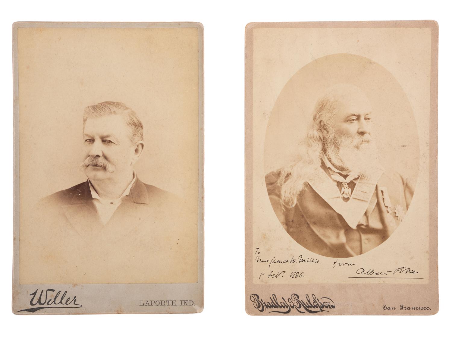 [CIVIL WAR] -- [FRATERNAL ORGANIZATIONS]. Masonic items associated with Confederate General Albert Pike (1809-1891) and 33rd Degree Mason James W. Millis of Ogden, Territory of Utah.