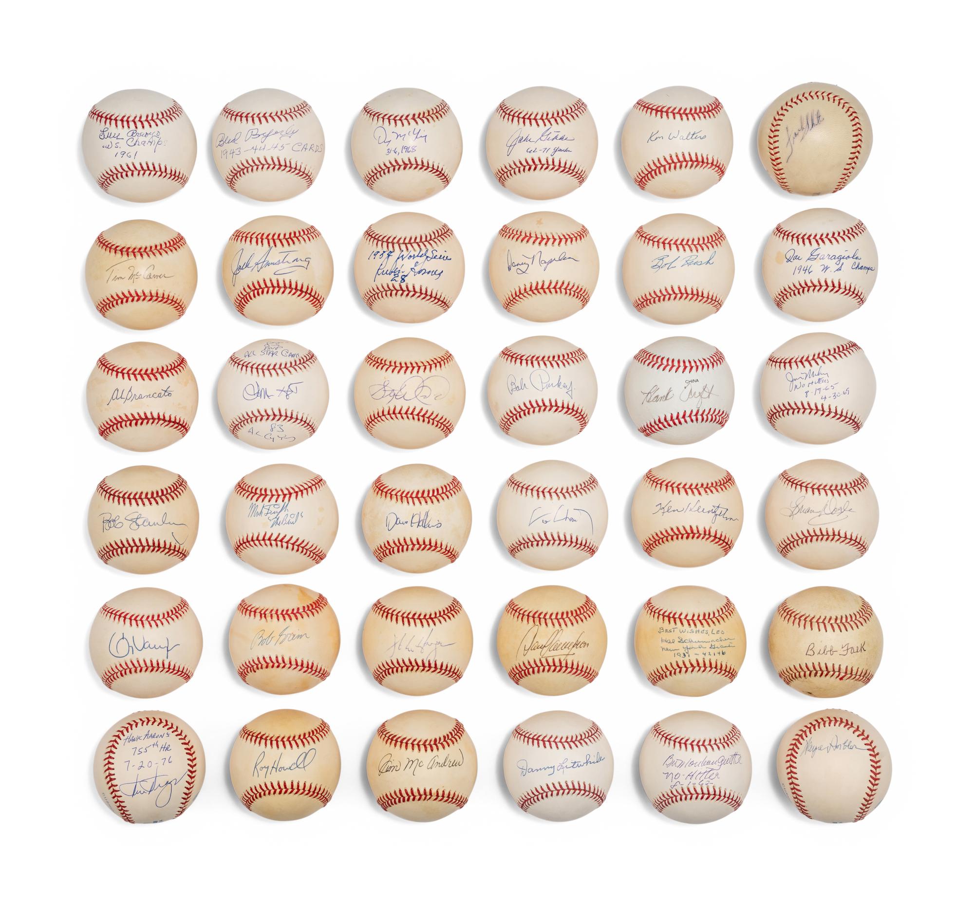 Bases Loaded Signed Autograph Baseball Group No. 9