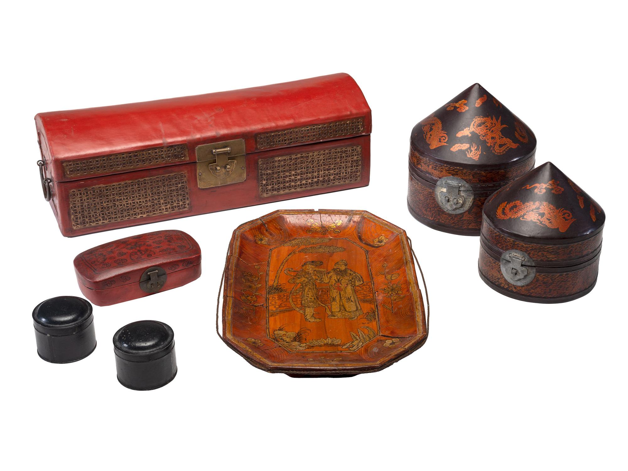 Seven Chinese Lacquered Articles