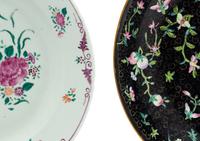 Four Chinese Famille Rose Porcelain Plates