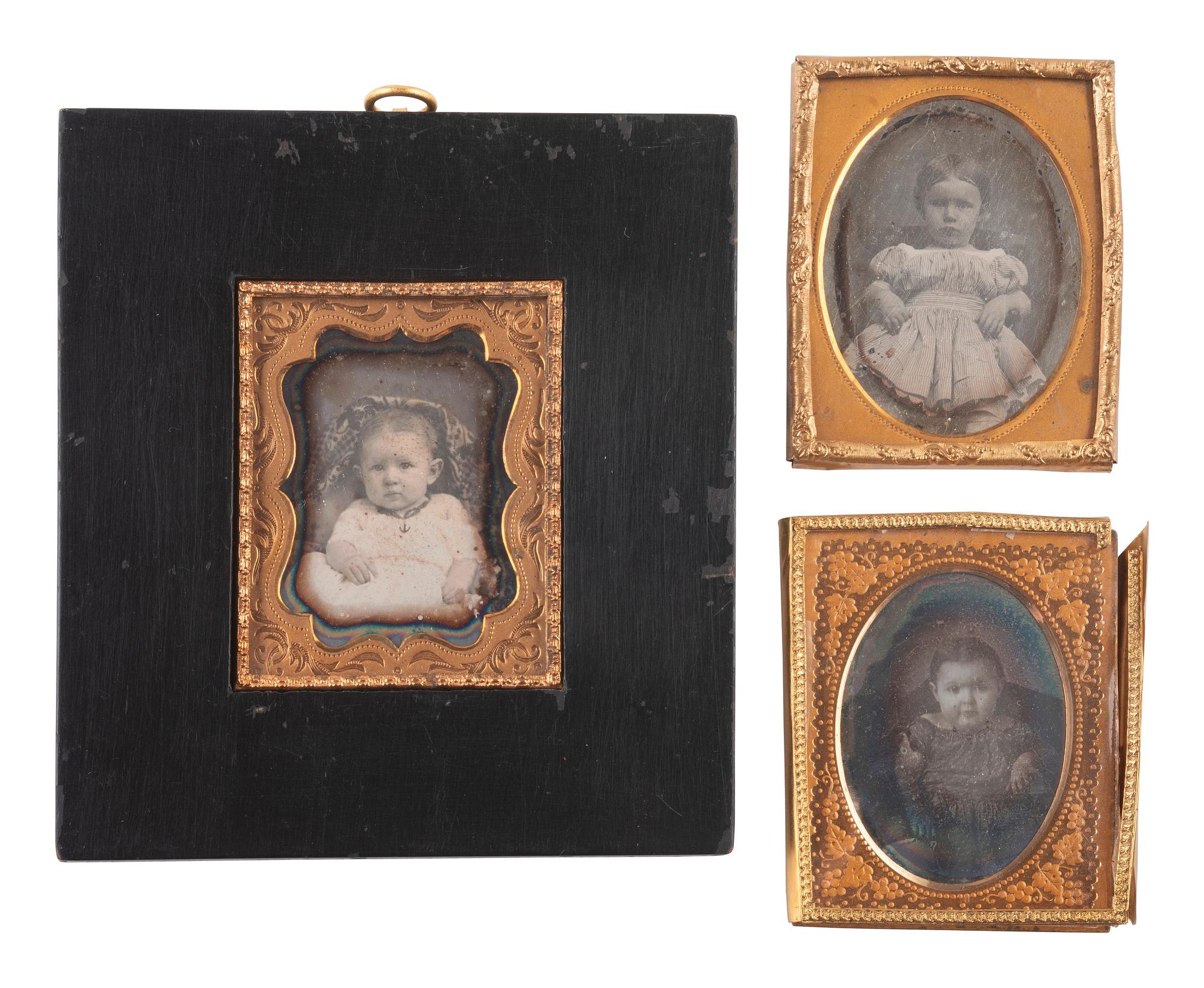[EARLY PHOTOGRAPHY]. 23 ninth plate daguerreotypes of babies and toddlers.