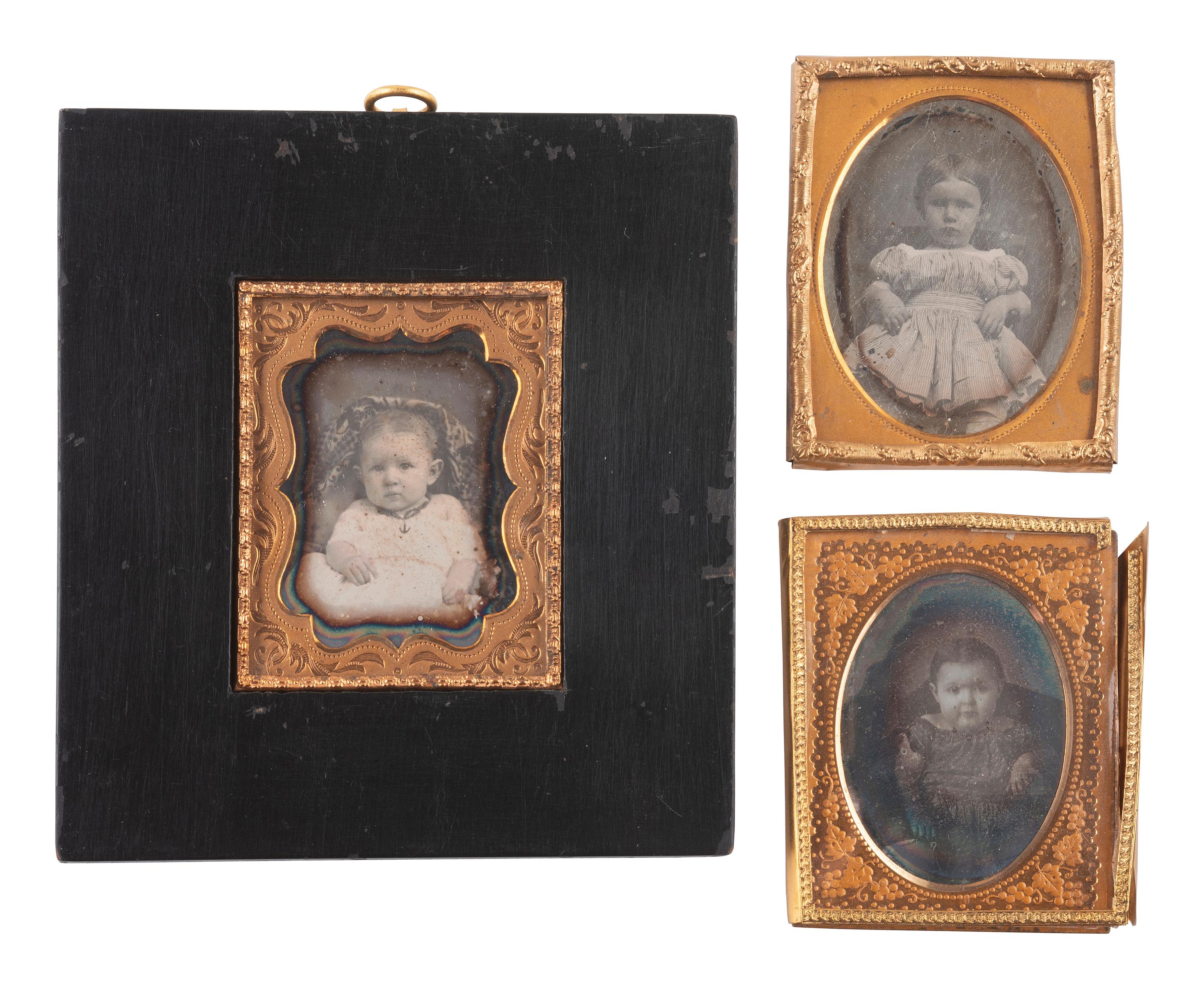 [EARLY PHOTOGRAPHY]. 23 ninth plate daguerreotypes of babies and toddlers.
