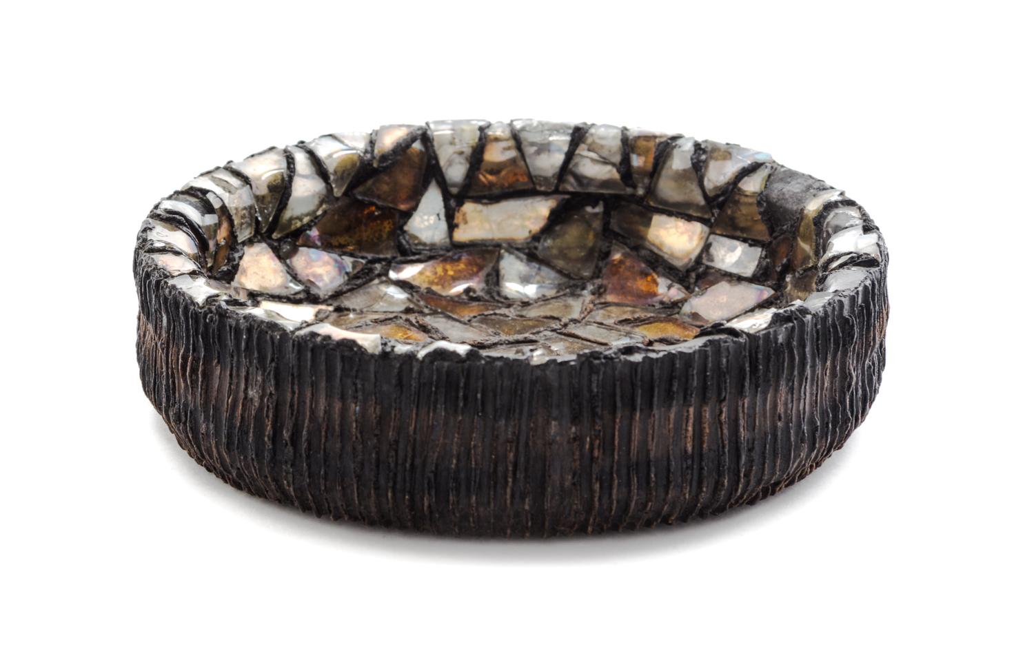 A French Resin and Glass Mosaic Bowl Diameter 5 3/4 inches. — LINE VAUTRIN (1913-1997)