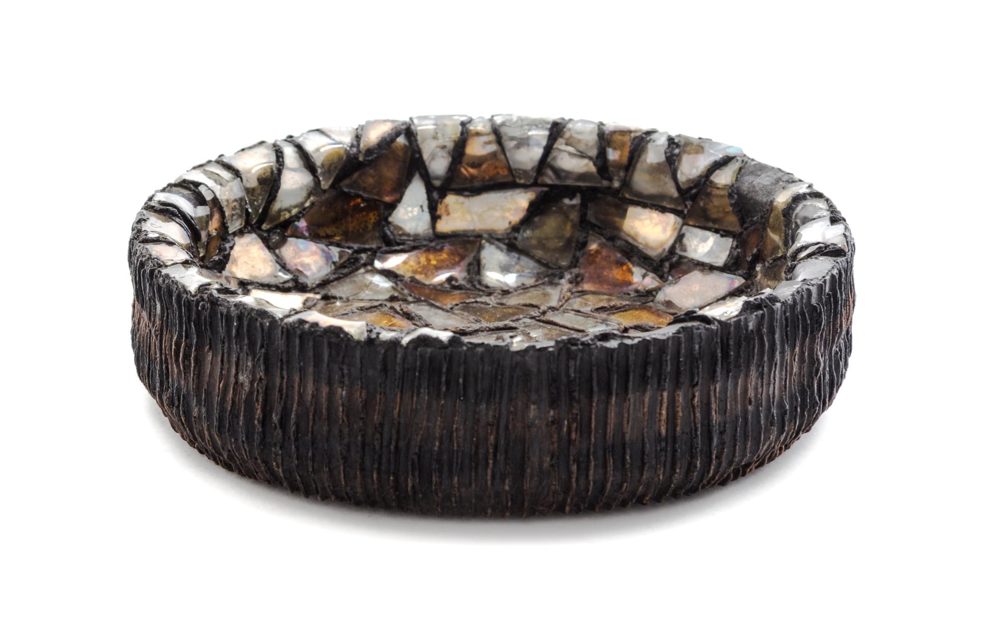 A French Resin and Glass Mosaic Bowl Diameter 5 3/4 inches. — LINE VAUTRIN (1913-1997)