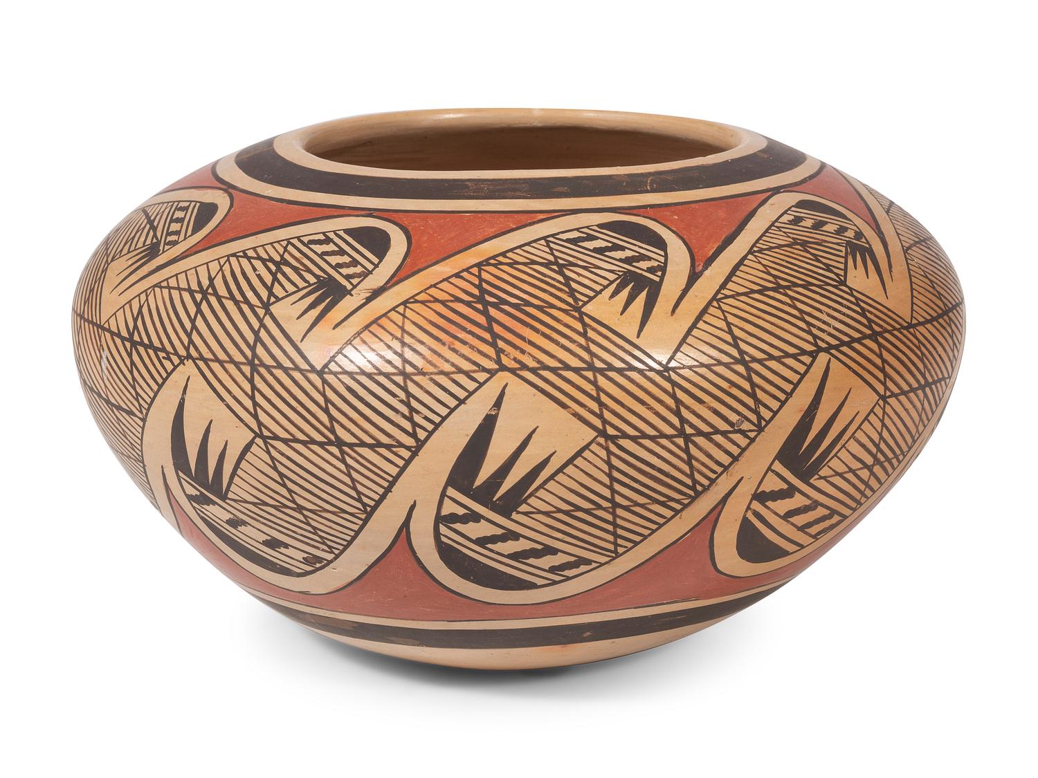 Polychrome Pottery Jar, with Migration Pattern
