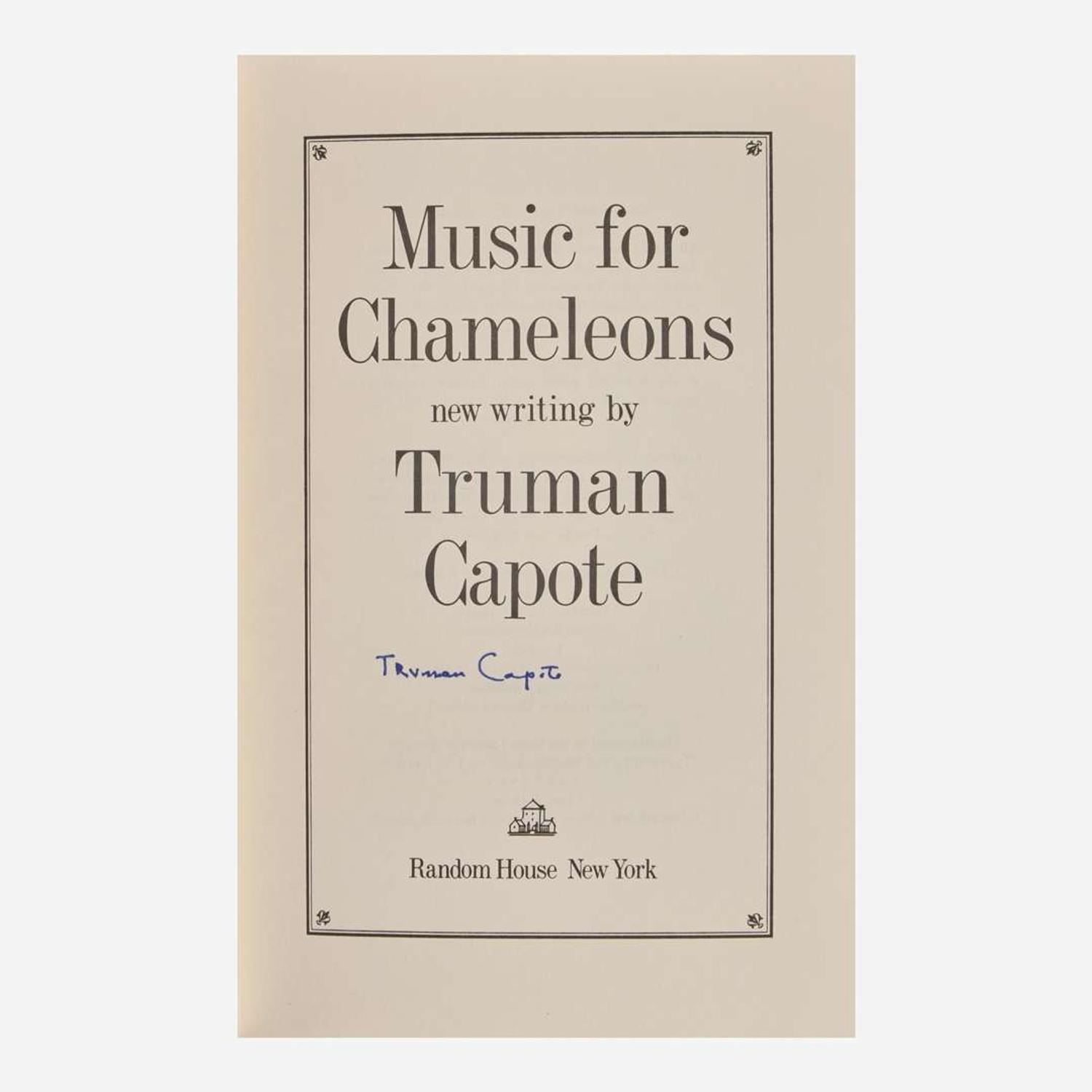 [Literature] Capote, Truman, and Tennessee Williams Music for Chameleons