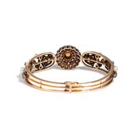 FRENCH, ANTIQUE, DIAMOND AND PEARL BANGLE BRACELET