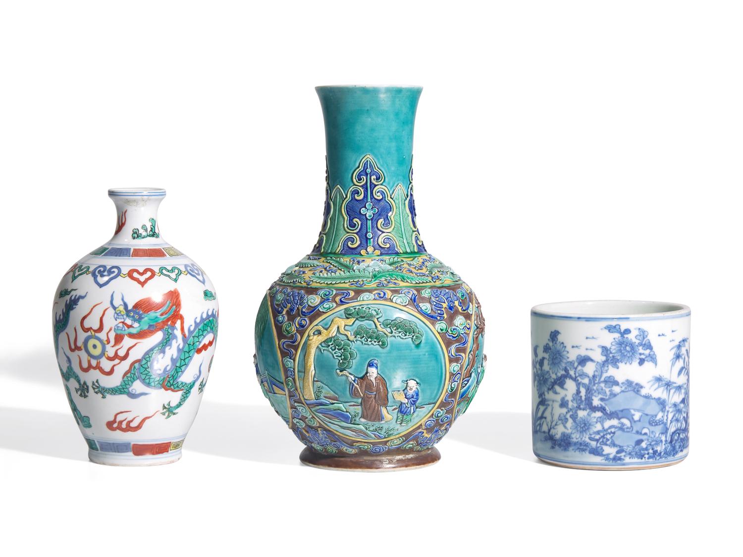 Three Chinese Porcelain Vases