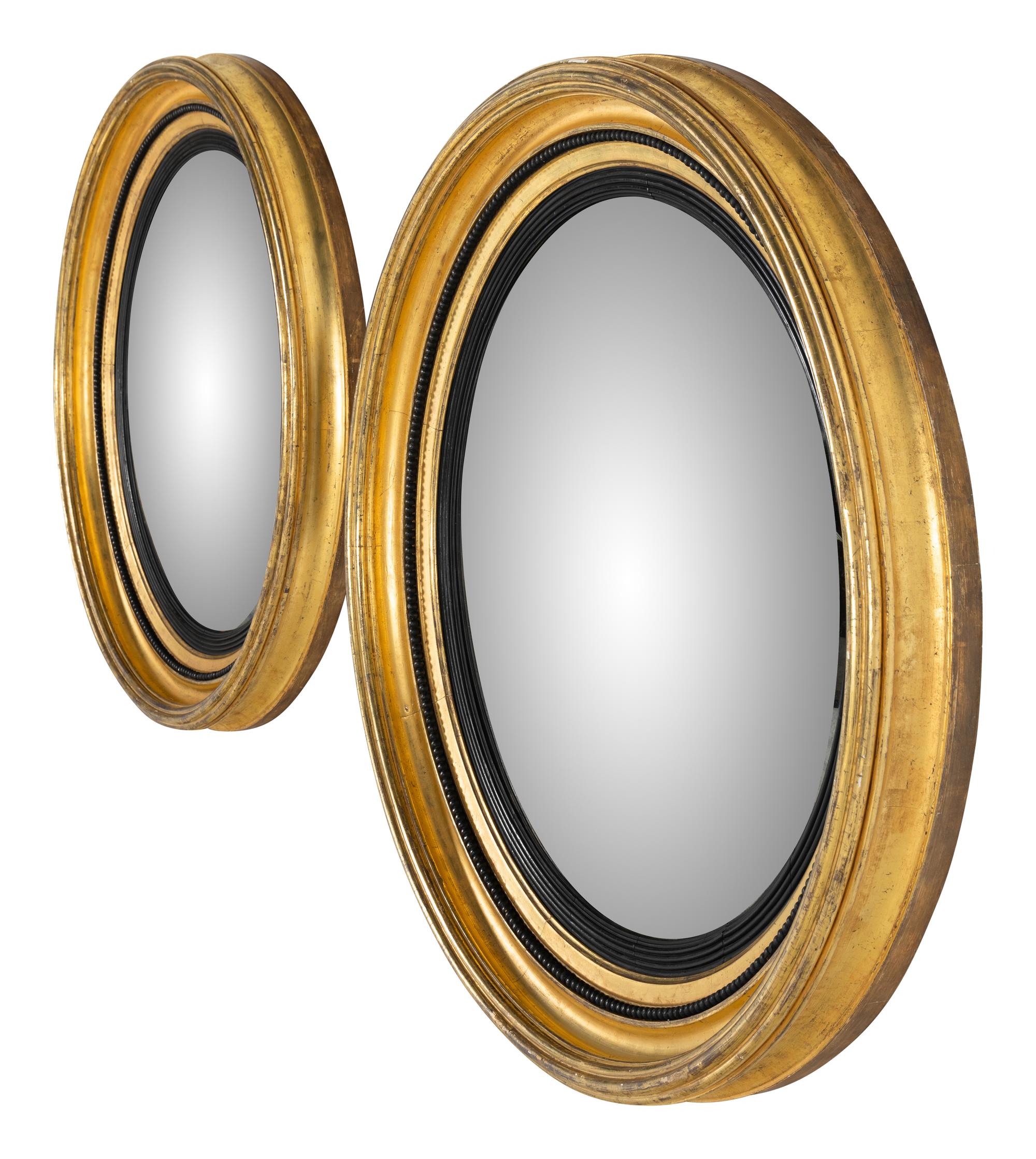 A Pair of English Giltwood Bullseye Mirrors