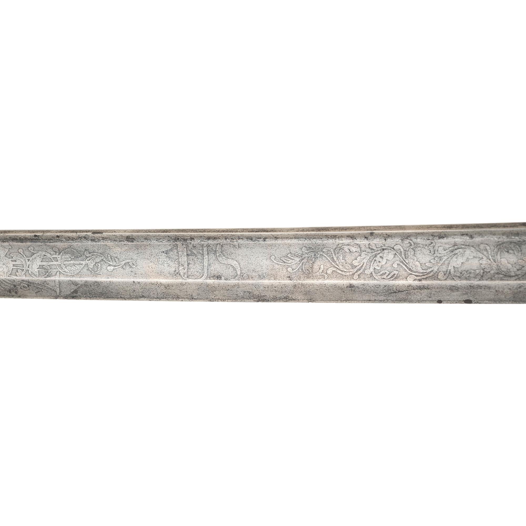 Roby Model 1850 Foot Officers Sword in 1850 Staff & Field Scabbard Presented to Lt. Col. Henry Merwin - 27th Connecticut Volunteers - KIA at Gettysburg