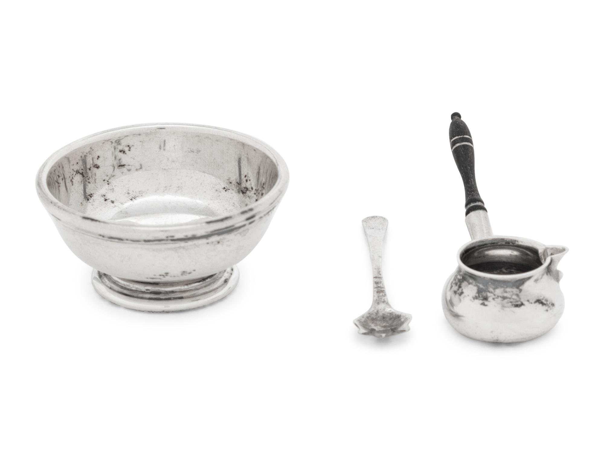 A Group of American Silver Miniature Table Articles