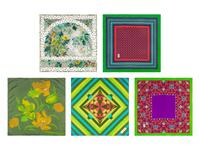 Five Designer Silk Scarves