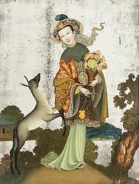 A Pair of Chinese Export Reverse-Painted Mirrors