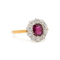 TIFFANY & CO., ANTIQUE, RUBY AND DIAMOND RING