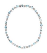 WHITE GOLD, AQUAMARINE, AND DIAMOND NECKLACE
