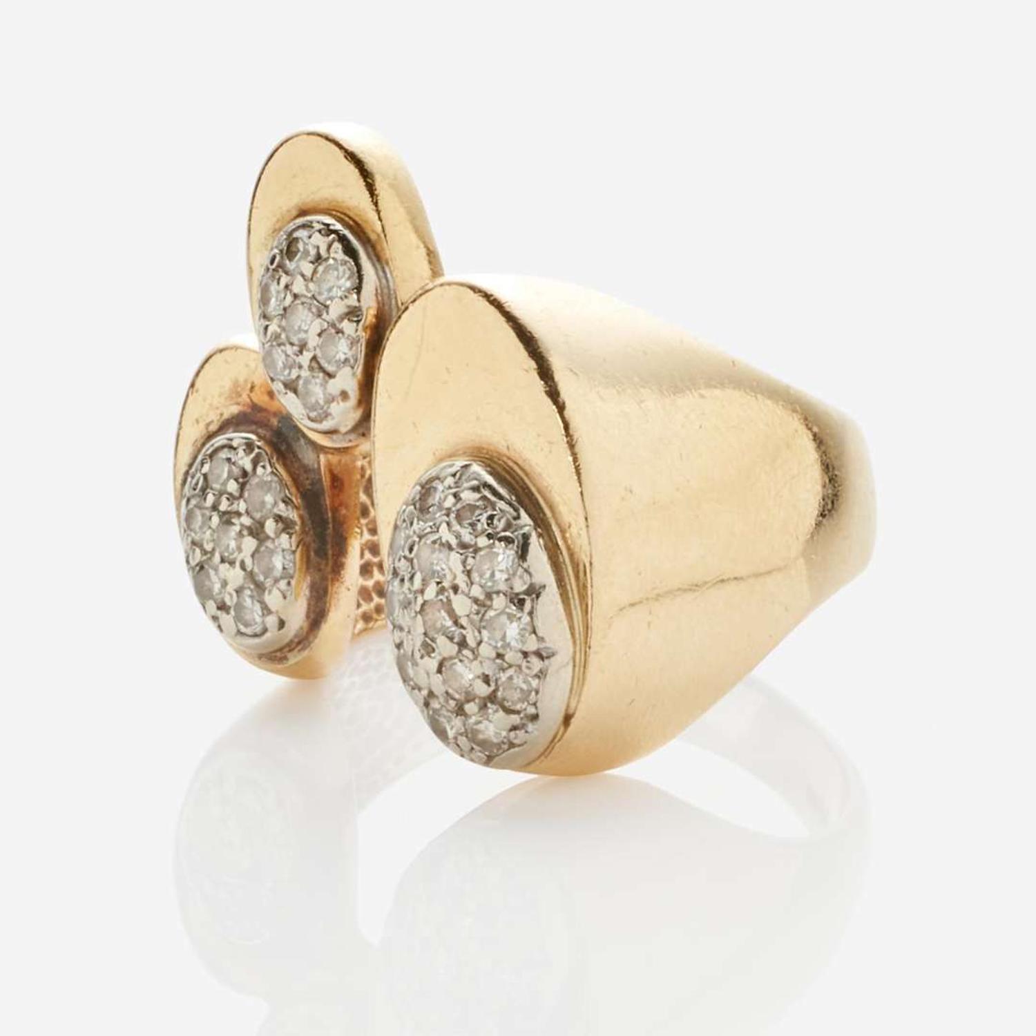 A Group of Three Gold and Gemstone Ladies Rings