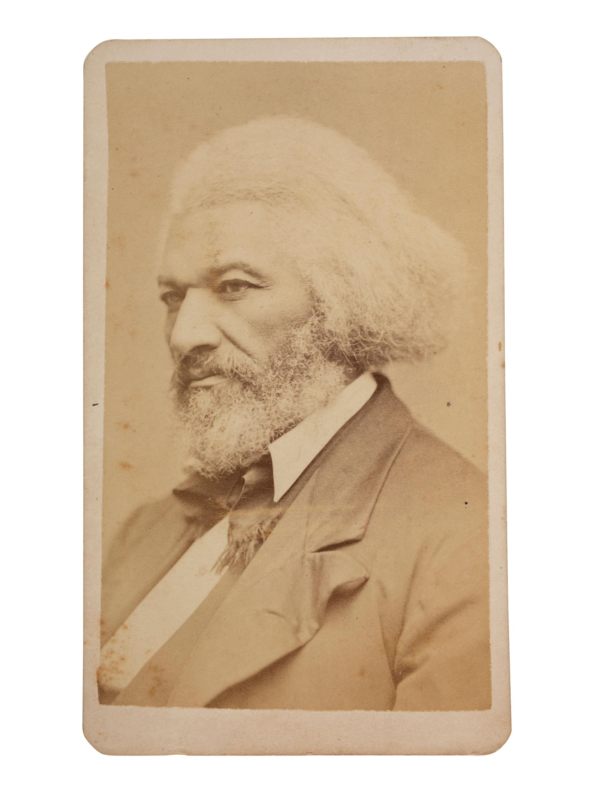 [DOUGLASS, Frederick]. Ohio album containing CDV of Douglass by George Kendall Warren, ca 1879.