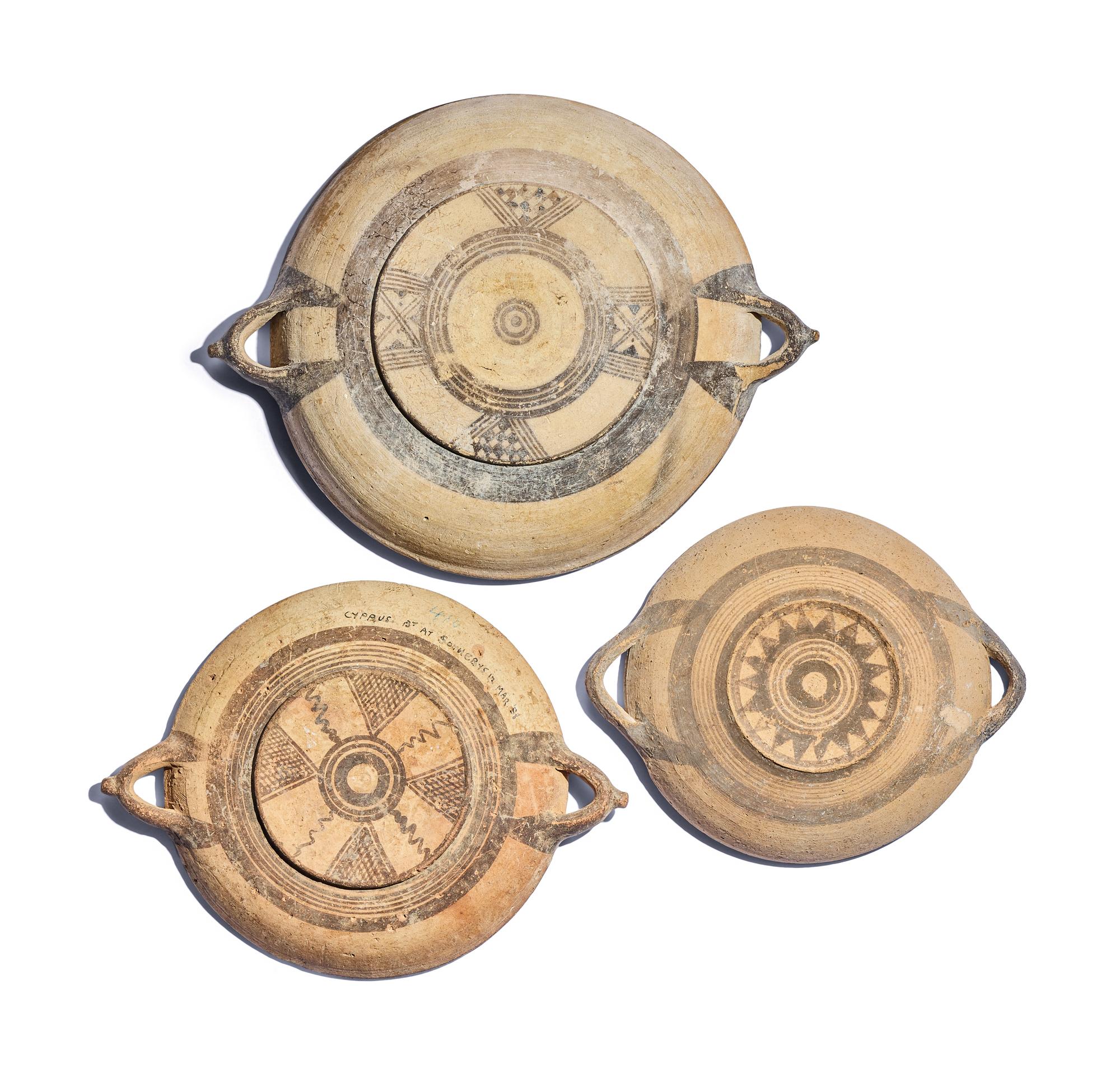 Three Cypriot Bichrome-Ware Dishes