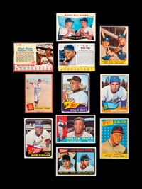 A Group of 11 1960s Hall of Fame and Rookie Baseball Cards (Including Hank Aaron, Mickey Mantle and Willie Mays),